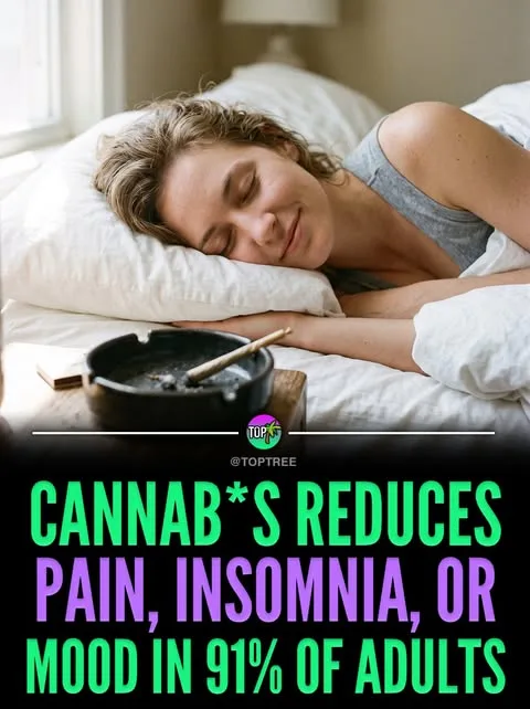 Cannab*s reduces pain, insomnia, or mood in 91% of Adults
